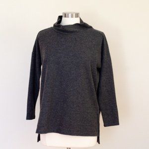 Anthropologie Gray Oversized  Mock neck Tunic